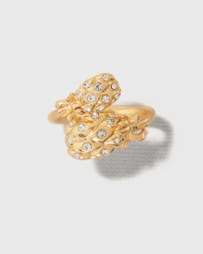 Maje Doppelter Ring Ananas Mit Strass - Golden Golden