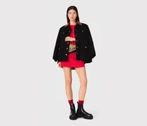 Parka Mit Lederkragen - Schwarz