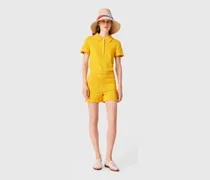 Playsuit Aus Strick Mit Polokragen - Gelb