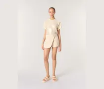 Trompe-l'oeil-shorts Aus Tweed - Beige