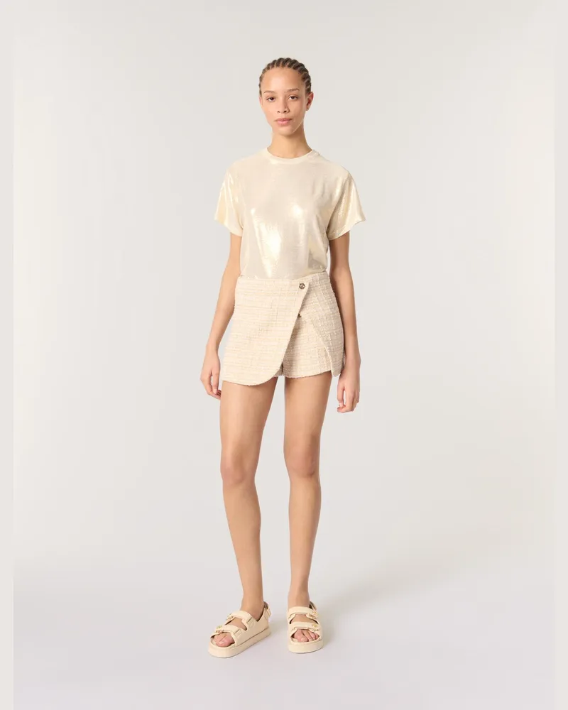 Maje Trompe-l'oeil-shorts Aus Tweed - Beige Beige