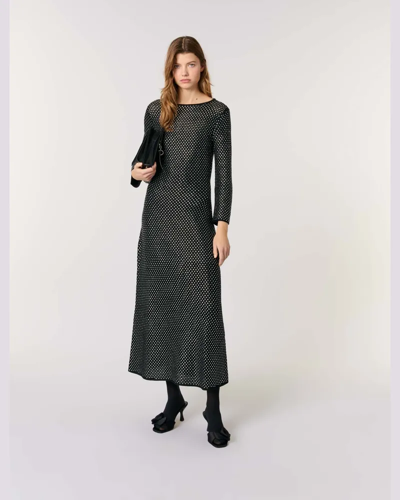 Maje Langes Strass-kleid - Schwarz Schwarz