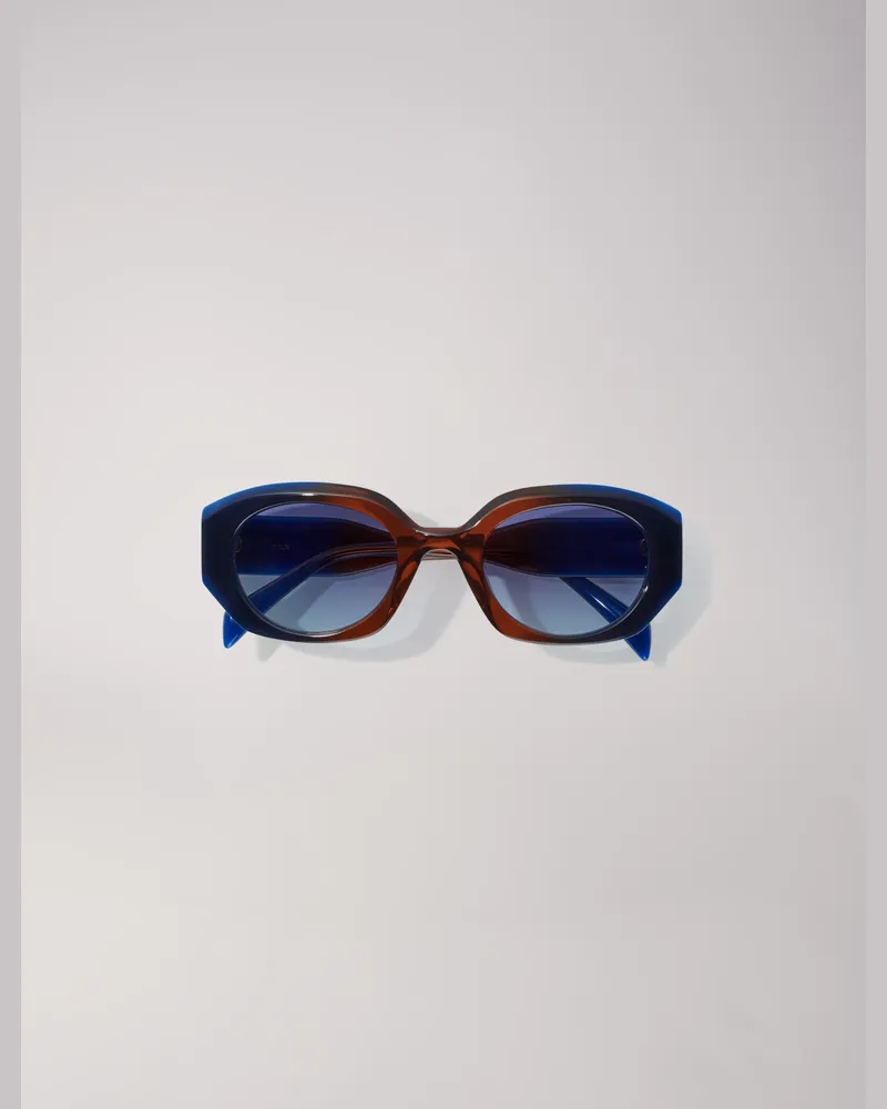 Maje Runde Sonnenbrille Aus Acetat - Marine/marron Marine