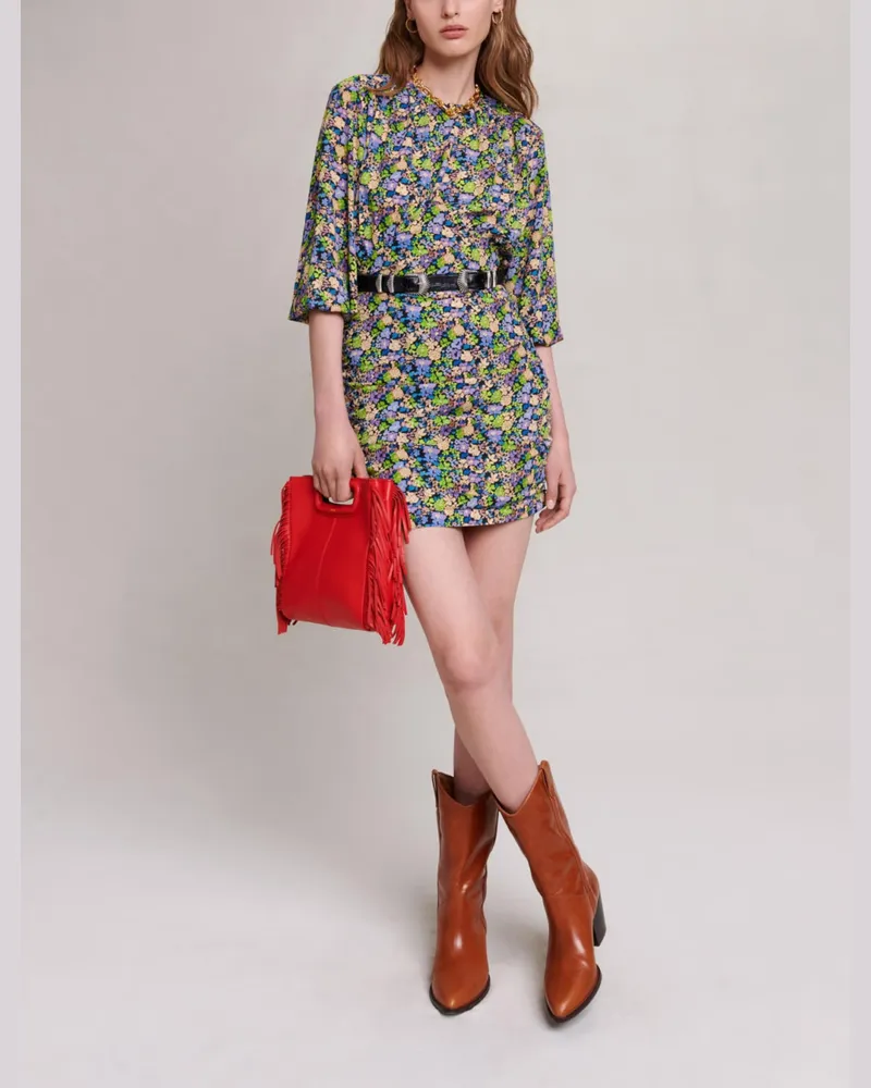 Maje Kurzes Kleid Mit Blumenmuster - Print Primeln Multico Print