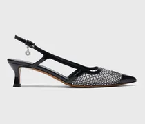 Mesh-pumps Mit Strass - Schwarz