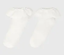 Söckchen Mit Spitzenrüschen - Weiß