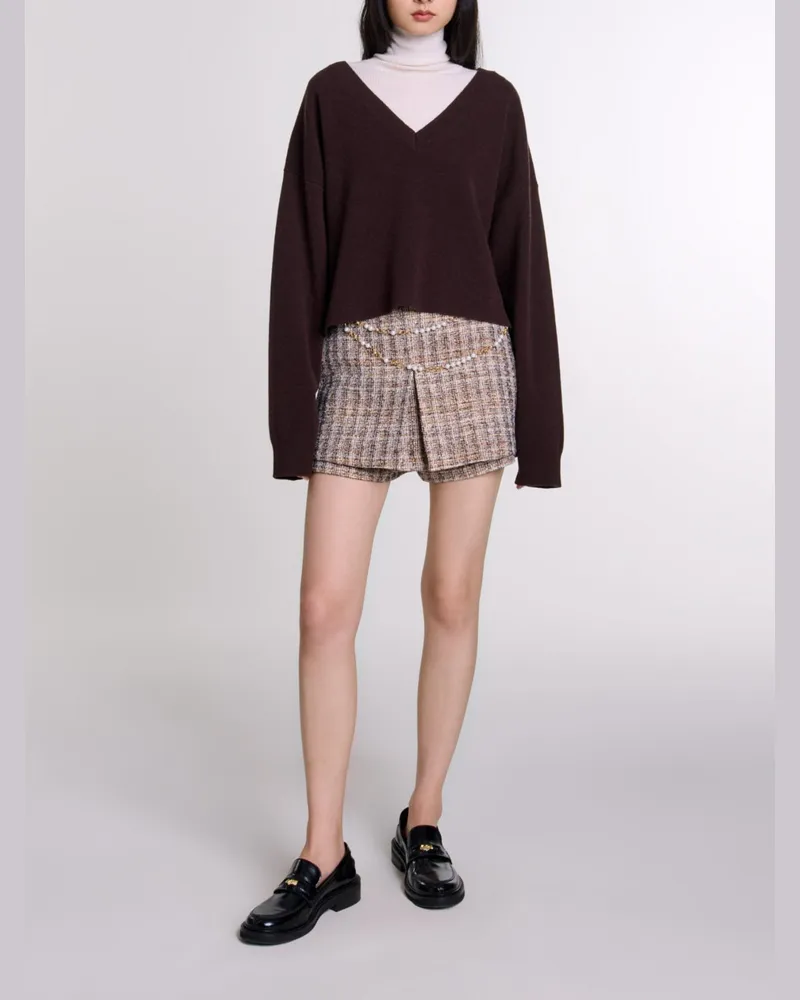 Maje Pullover Mit V-ausschnitt - Braun Braun