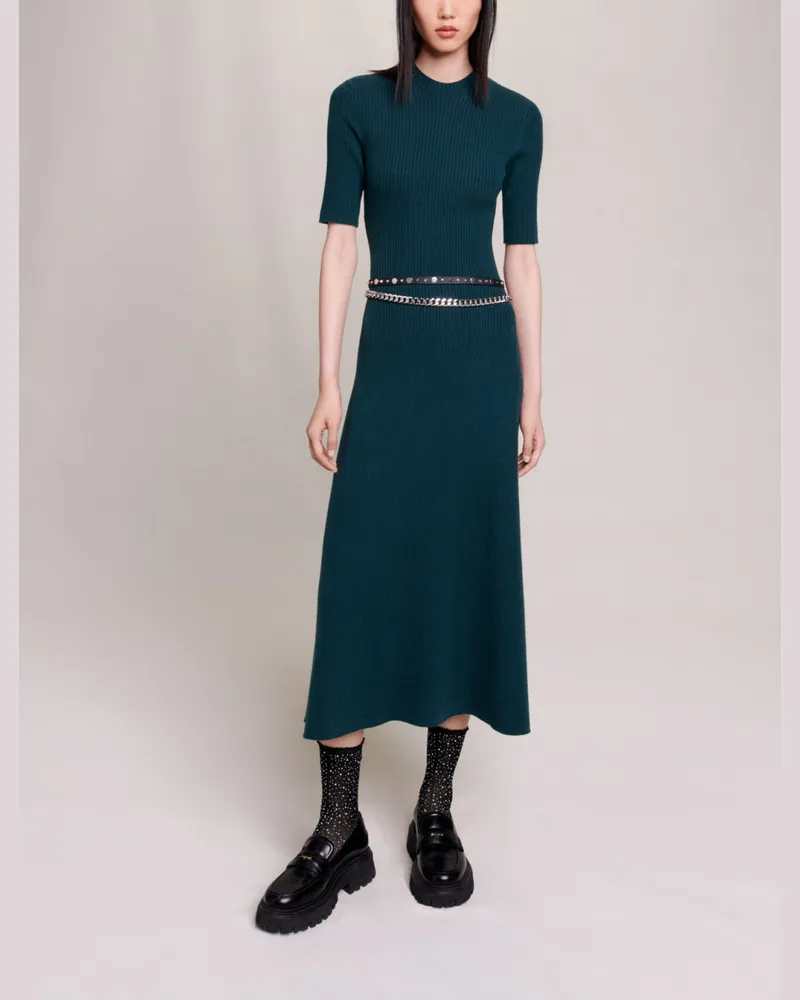 Maje Langes Strickkleid - Flaschengrün Flaschengrün