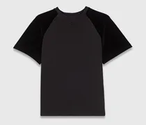 T-Shirt Mit Samtärmeln - Schwarz