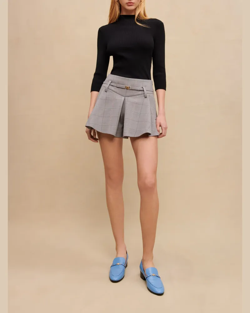 Maje Mini-shorts Mit Grauem Karomuster Grau