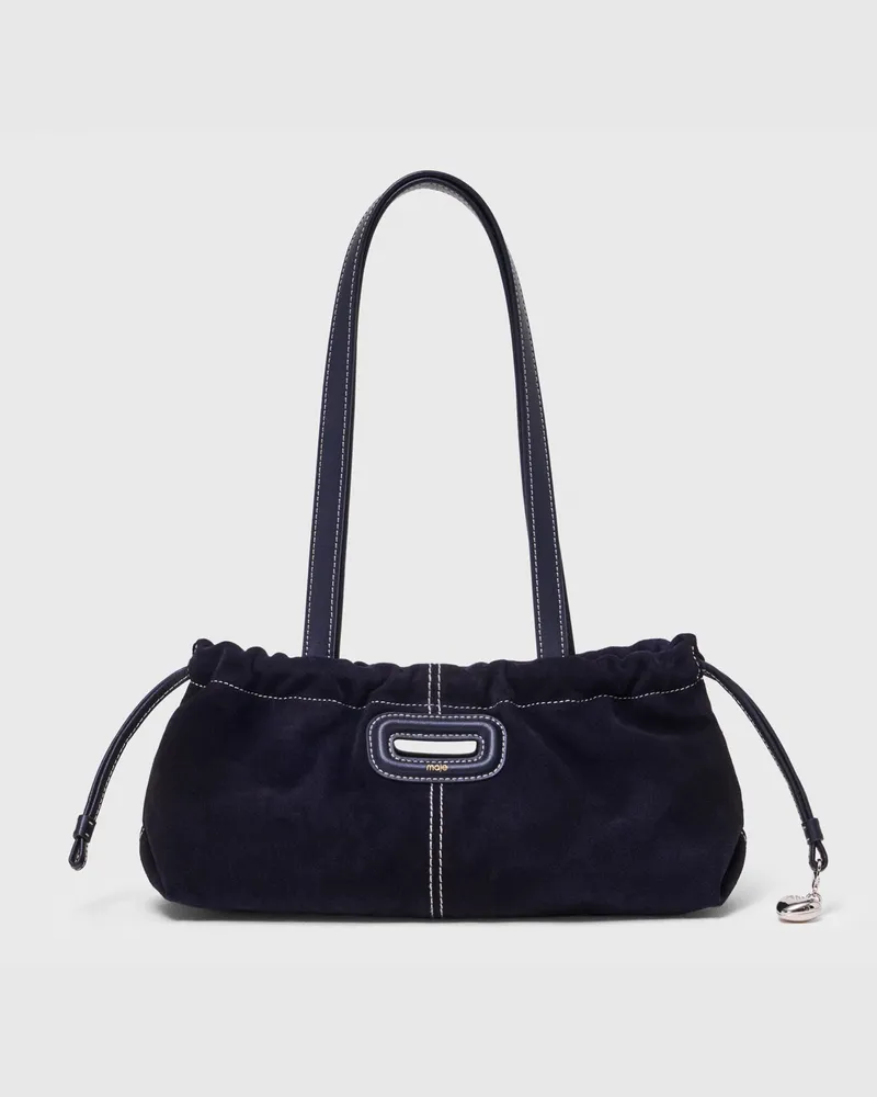 Maje Milpli Gazette Velours Abgesteppt - Bleu Marine Bleu