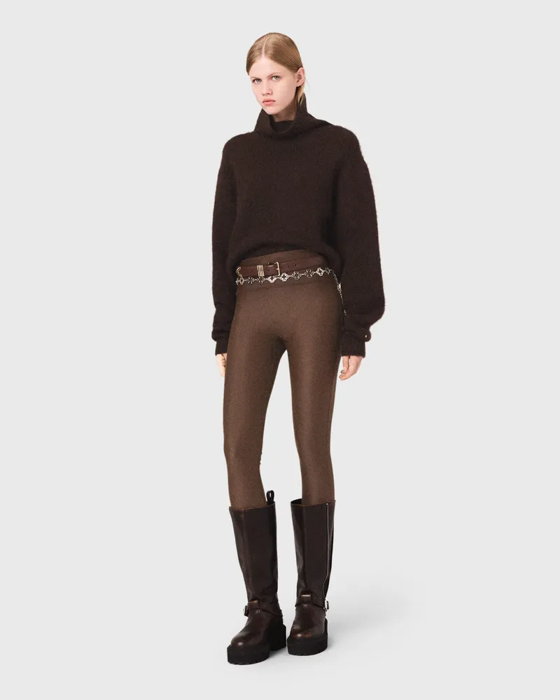 Maje Jersey-leggings - Dunkelbraun Dunkelbraun