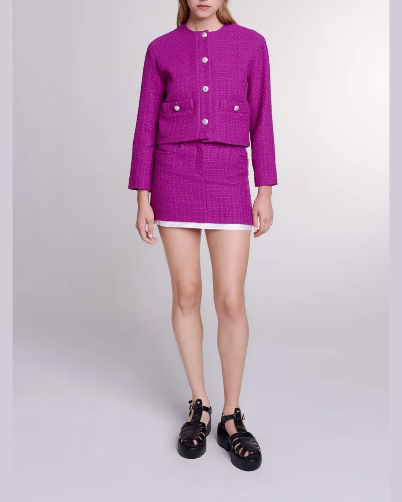 Maje Tweed-jacke - Rosa Fuchsia Rosa