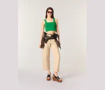 Crop Top Aus Strick - Grün
