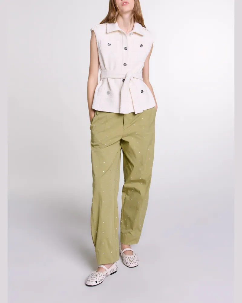 Maje Ärmellose Tweedjacke - Ecru Ecru