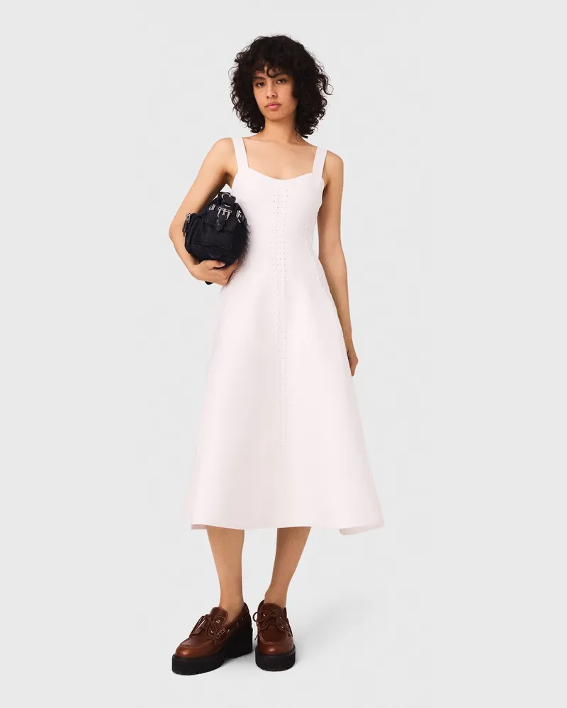 Maje Langes Strick-skaterkleid - Weiß Weiß