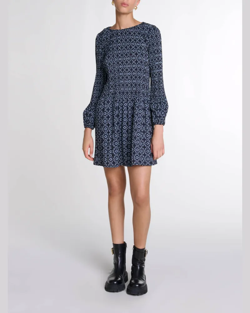 Maje Kurzes Kleid Mit Clover-print - Imprime Clover Noir Imprime