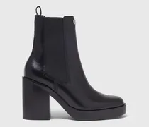 Leder-chelsea-boots Mit Absatz - Schwarz