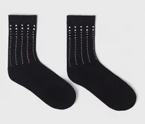 Strümpfe Aus Baumwolle Mit Strass - Schwarz