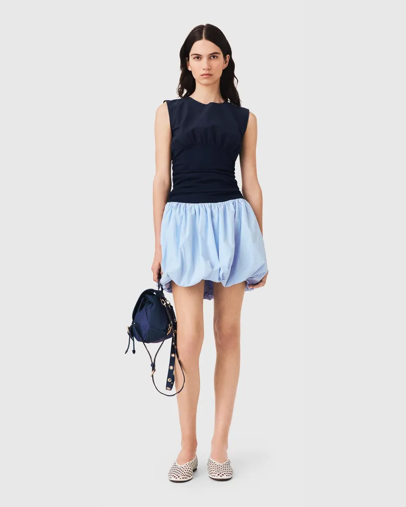 Maje Kleid Aus Jersey Und Baumwolle - Blau Blau