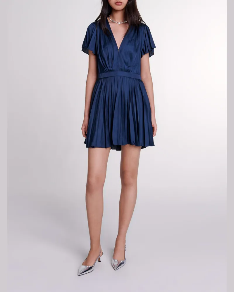 Maje Kurzes Plissee-kleid - Marineblau Marine