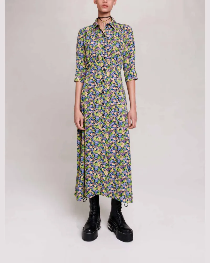 Maje Langes Blumenkleid - Print Primeln Multico Print