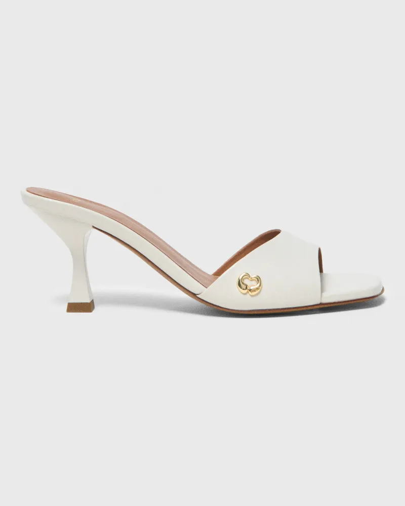 Maje Mules Aus Leder - Weiß Weiß