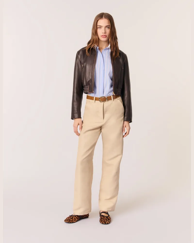 Maje Anzughose Aus Leinen Und Baumwolle - Beige Beige