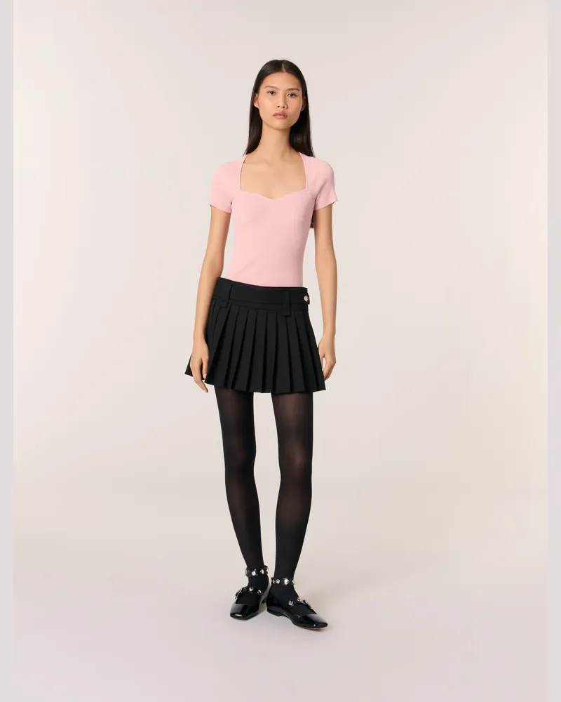 Maje Top Aus Rippstrick - Rosa Rosa