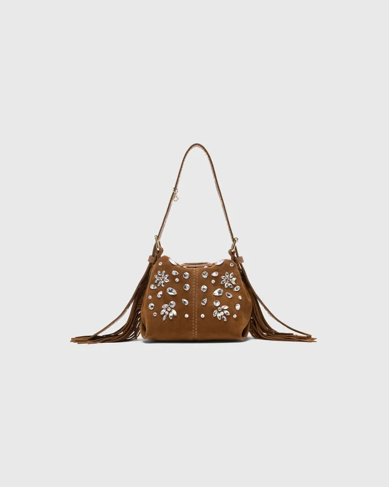 Maje Micro-tasche Miss M Mit Strass - Kamel Kamel
