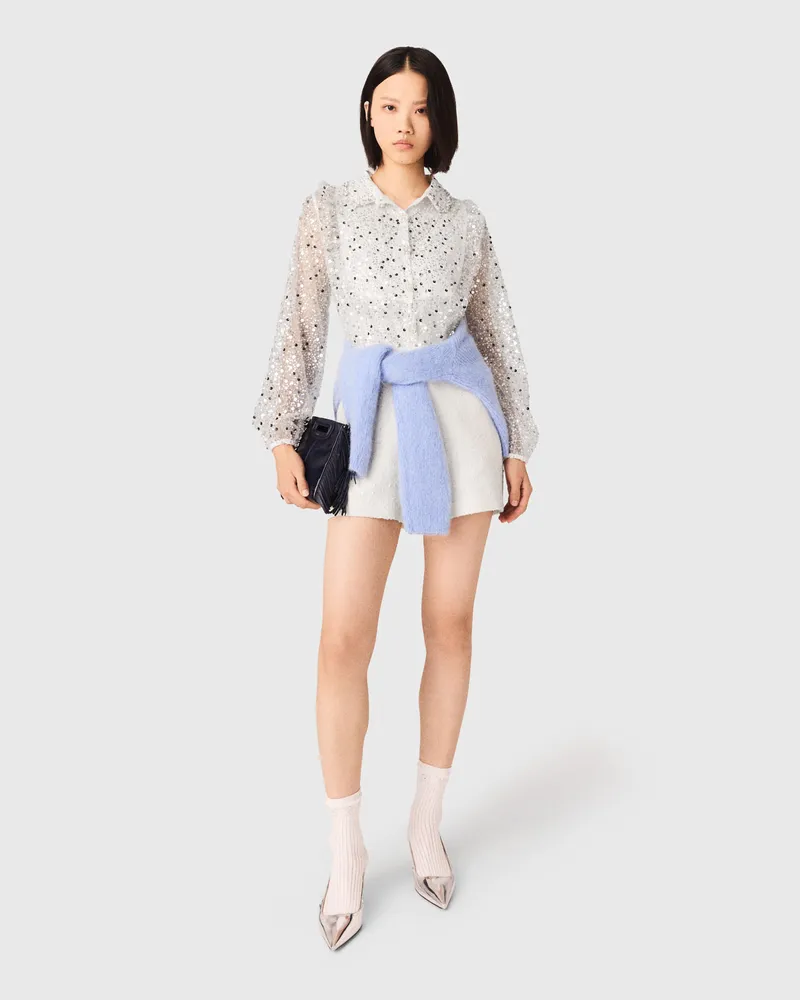 Maje Kurzoverall Aus Tweed - Ecru Ecru