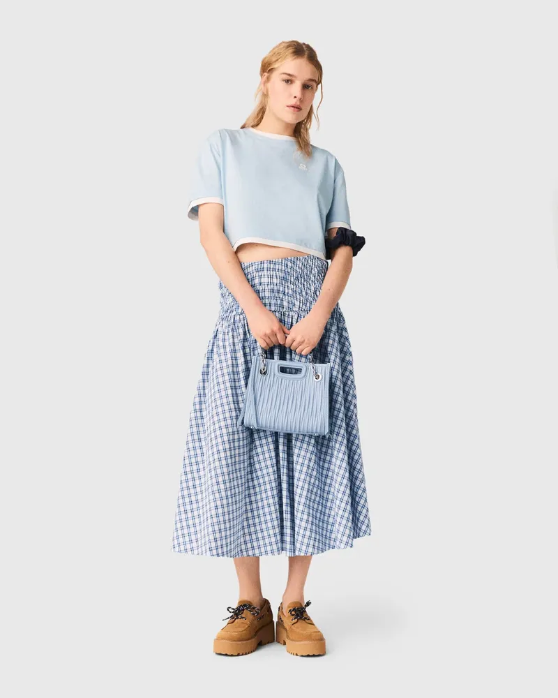 Maje Zweifarbiges T-Shirt - Blau Himmelblau