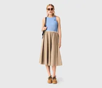 Halblanger Baumwollrock - Beige