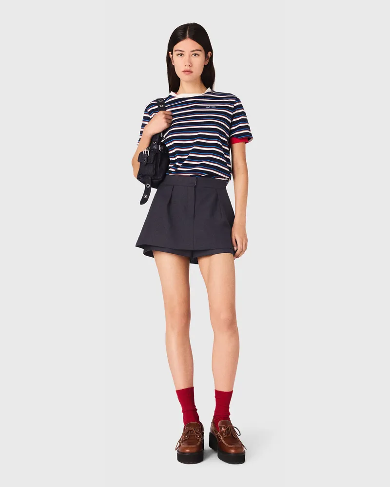 Maje Trompe-l'ail-shorts - Marineblau Marine