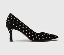Spitze Strass-pumps - Abendgarderobe - Schwarz