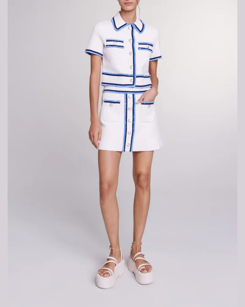 Maje Rock Aus Bouclé-strick - Ecru Ecru