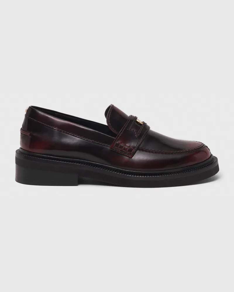 Maje Mokassins Aus Leder - Rot Bordeaux Bordeaux