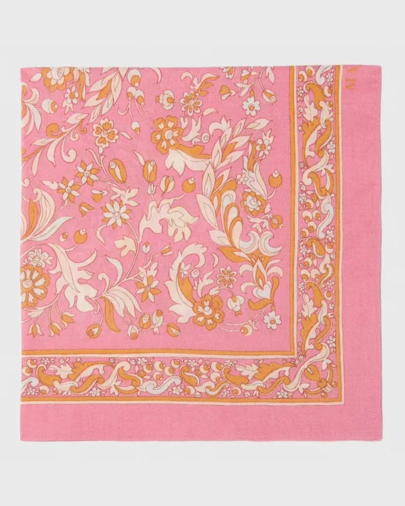 Maje Halstuch 65 X 65 Mit Blumenprint - Rosa Rosa
