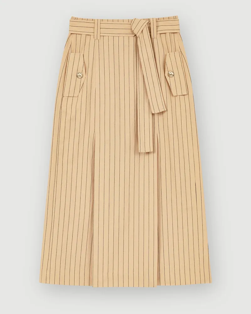 Maje Midi-rock Mit Streifen - Beige Beige