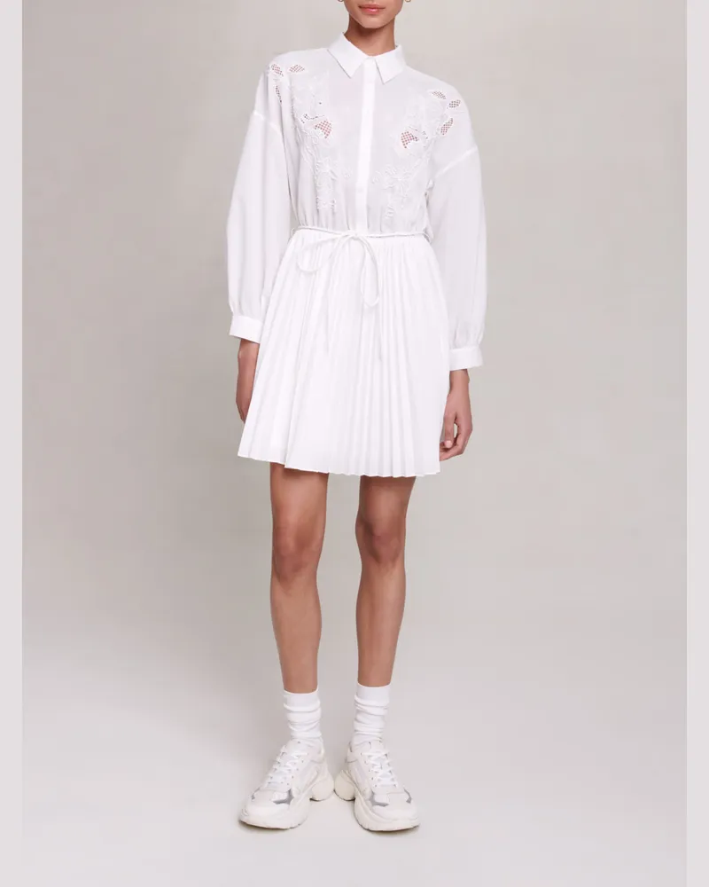 Maje Kurzes Hemdkleid - Weiß Weiß