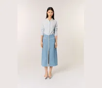 Midirock Aus Tweed Mit Pailletten - Blau