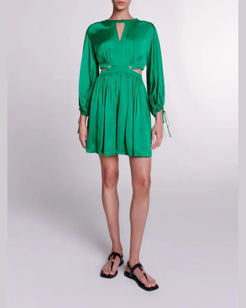 Maje Kurzes Satinkleid - Abendkleid - Grün Grün