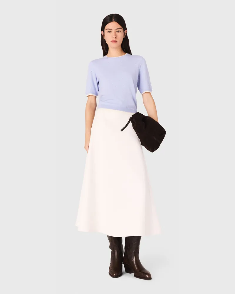 Maje Pullover Aus 100% Wolle Mit Strass - Blau Blau