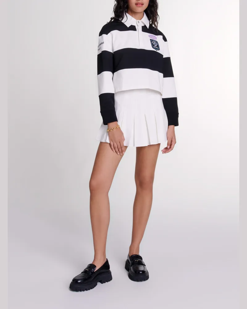 Maje Polo-shirt Mit Streifen - Schwarz / Weiß Schwarz