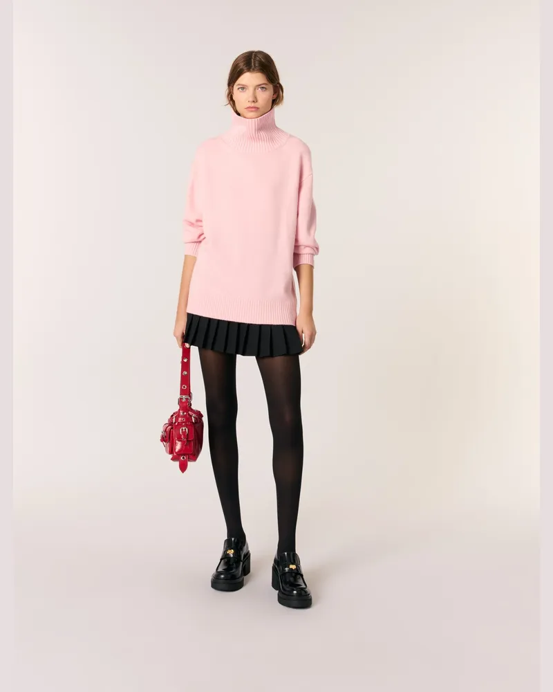 Maje Kaschmir-wolle-rollkragenpullover - Rosa Rosa