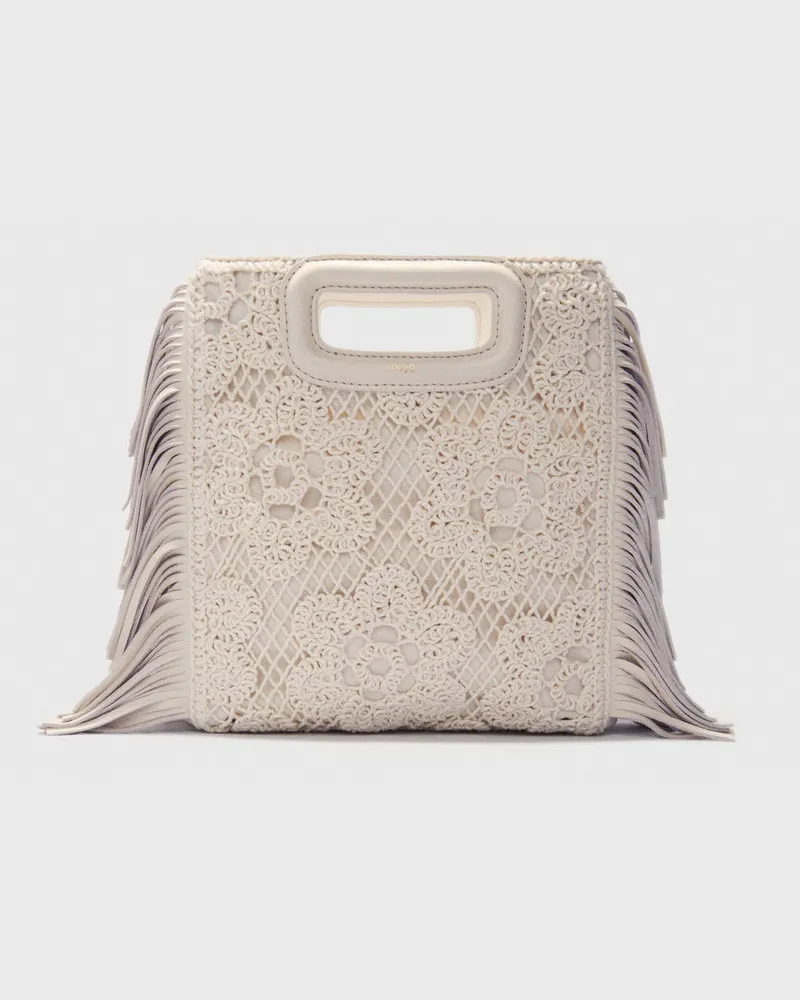 Maje Gehäkelte Tasche M - Ecru Ecru