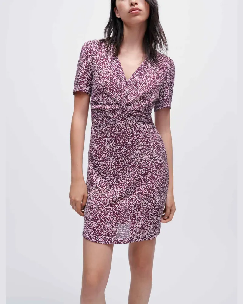 Maje Kleid Mit Leopardenmuster - Leopard Bordeaux Leopard