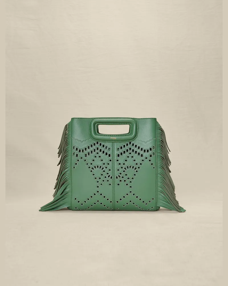 Maje M-tasche Aus Leder Mit Fransen - Grün Grün