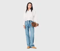 Gerade Jeans Mit Ketten - Blau