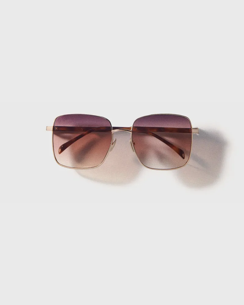 Maje Eckige Sonnenbrille Aus Materialmix - Schildpatt Hell Schildpatt